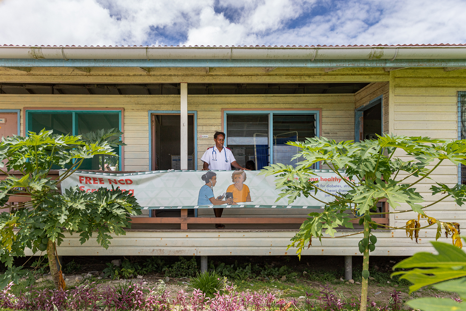 Virginia Legaile in front of her office.
