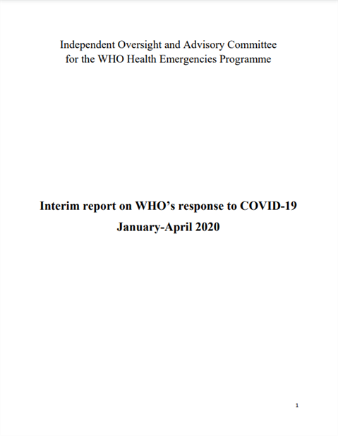 IOAC Interim report on WHO’s response to COVID-19