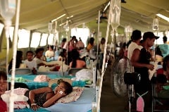 Child in a hospital bed